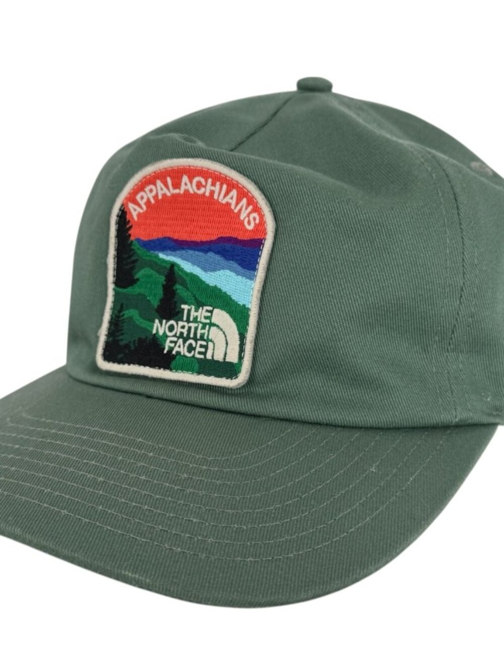 The North Face Hat Green Appalachian Trail Patch Snapback Hiking Baseball Cap